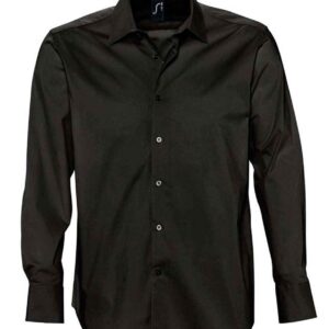 SOL'S Brighton Long Sleeve Fitted Shirt | Black