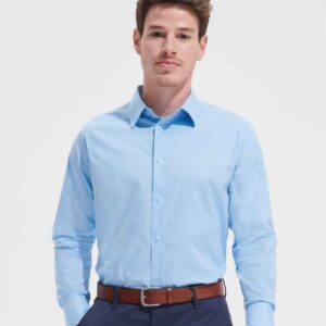SOL'S Brighton Long Sleeve Fitted Shirt | Bright Sky