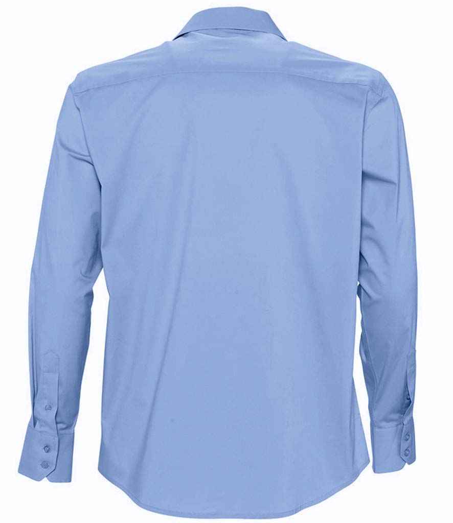 SOL'S Brighton Long Sleeve Fitted Shirt | Bright Sky - Image 3