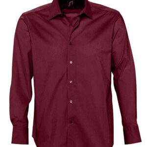 SOL'S Brighton Long Sleeve Fitted Shirt | Burgundy