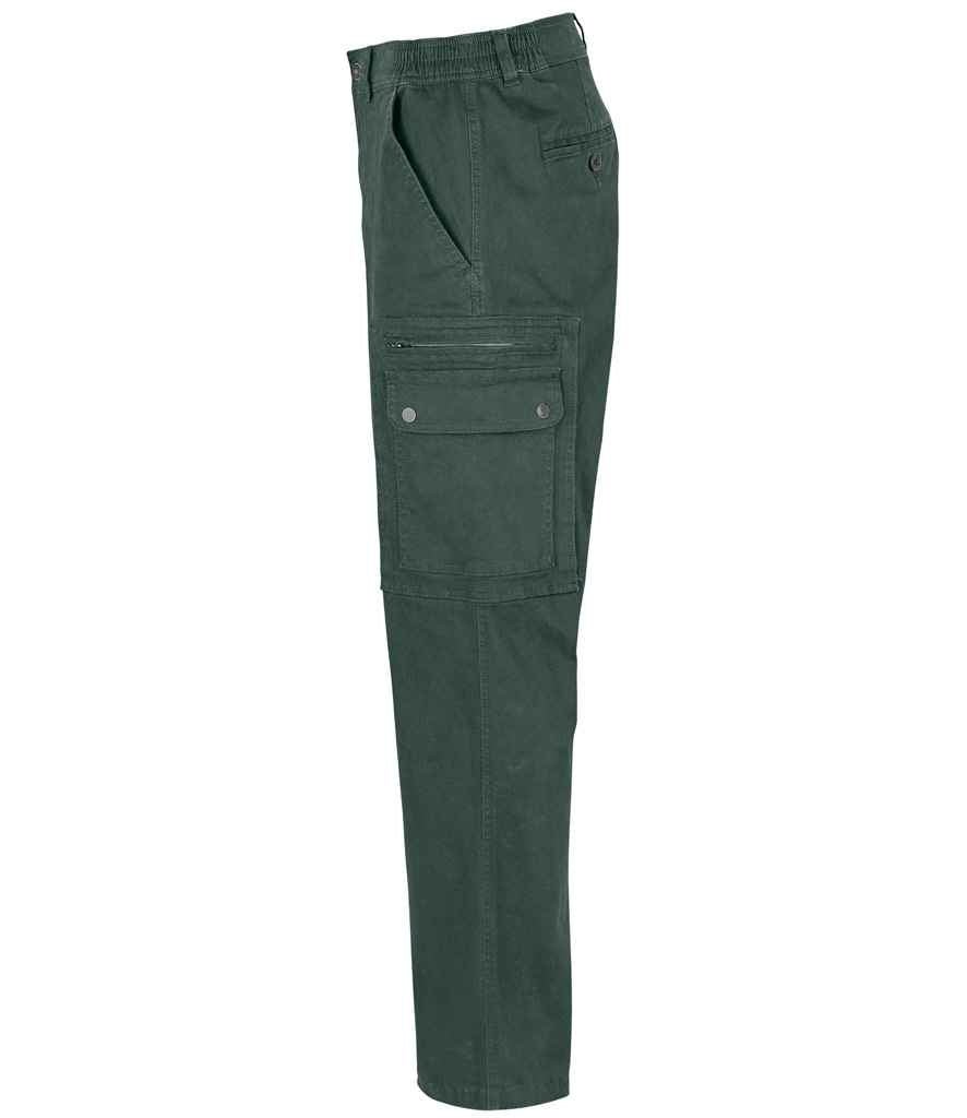 SOL'S Docker Stretch Cargo Trousers | Forest Green - Image 3