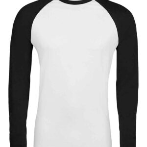 SOL'S Funky Contrast Long Sleeve T-Shirt | White/Deep Black