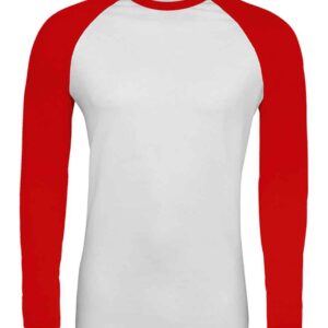 SOL'S Funky Contrast Long Sleeve T-Shirt | White/Red