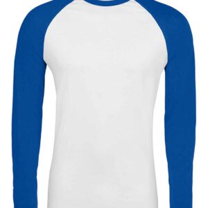 SOL'S Funky Contrast Long Sleeve T-Shirt | White/Royal Blue