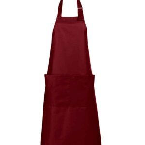 SOL'S Gala Long Bib Apron | Burgundy