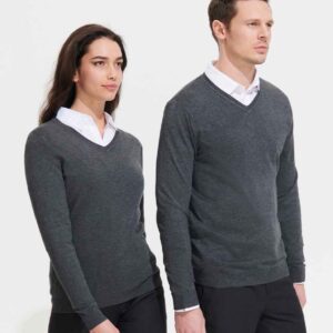 SOL'S Glory V Neck Sweater | Charcoal Marl
