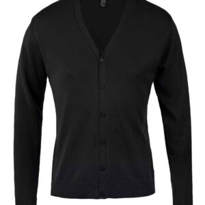 SOL'S Golden Cotton Acrylic V Neck Cardigan | Black