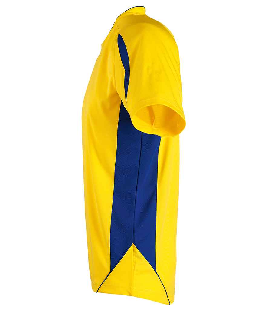 SOL'S Kids Maracana 2 Contrast T-Shirt | Lemon/Royal Blue - Image 3