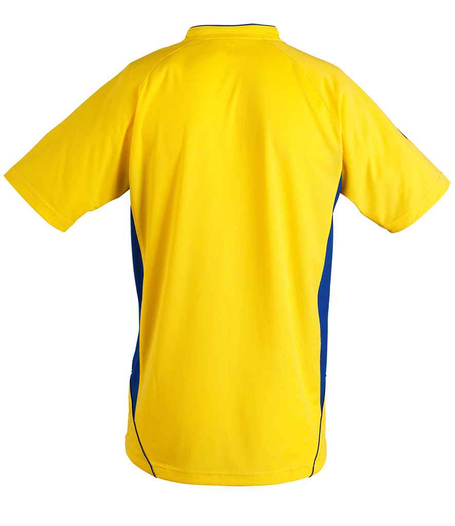 SOL'S Kids Maracana 2 Contrast T-Shirt | Lemon/Royal Blue - Image 2