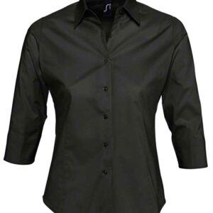 SOL'S Ladies Effect 3/4 Sleeve Fitted Shirt | Black