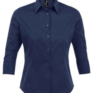 SOL'S Ladies Effect 3/4 Sleeve Fitted Shirt | Dark Blue