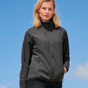 SOL'S Ladies Falcon Recycled Soft Shell Jacket | Charcoal