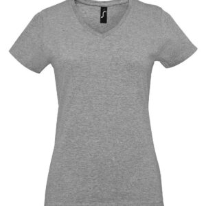 SOL'S Ladies Imperial V Neck T-Shirt | Grey Marl