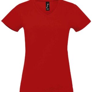 SOL'S Ladies Imperial V Neck T-Shirt | Red