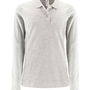 SOL'S Ladies Perfect Long Sleeve Piqué Polo Shirt | Ash