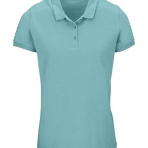 SOL'S Ladies Planet Organic Piqué Polo Shirt | Pool Blue