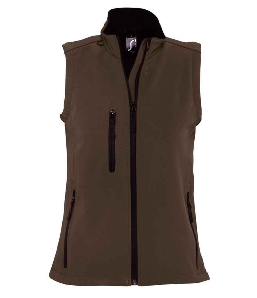 SOL'S Ladies Rallye Soft Shell Bodywarmer | Dark Chocolate