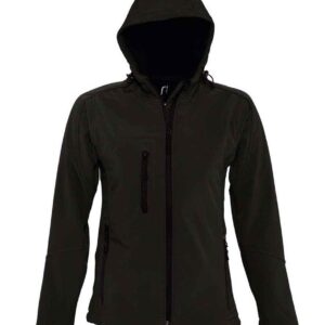 SOL'S Ladies Replay Hooded Soft Shell Jacket | Black