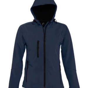 SOL'S Ladies Replay Hooded Soft Shell Jacket | French Navy