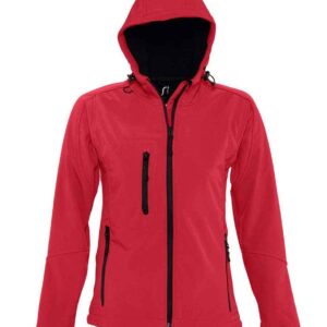 SOL'S Ladies Replay Hooded Soft Shell Jacket | Pepper Red