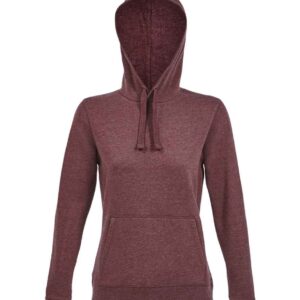 SOL'S Ladies Spencer Hooded Sweatshirt | Heather Oxblood