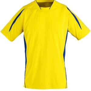 SOL'S Maracana 2 Contrast T-Shirt | Lemon/Royal Blue