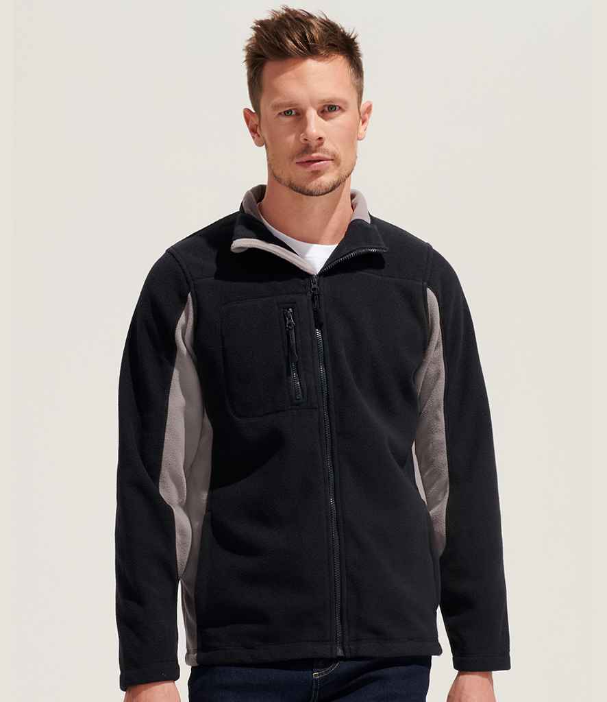 SOL'S Nordic Fleece Jacket | Black/Medium Grey