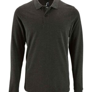 SOL'S Perfect Long Sleeve Piqué Polo Shirt | Charcoal Marl