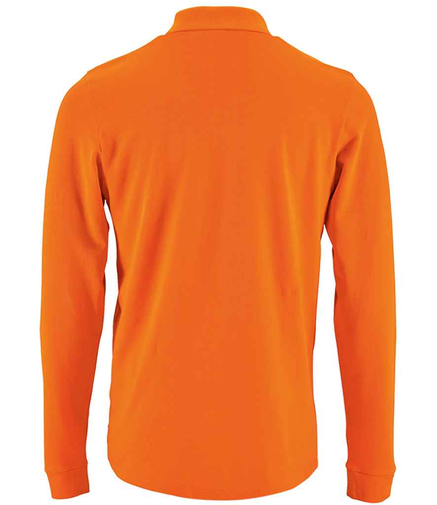 SOL'S Perfect Long Sleeve Piqué Polo Shirt | Orange - Image 2