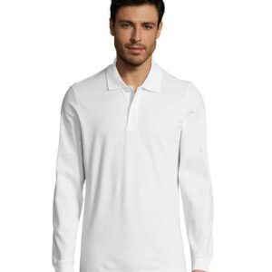 SOL'S Perfect Long Sleeve Piqué Polo Shirt | White