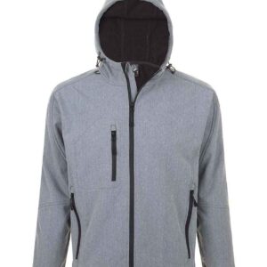SOL'S Replay Hooded Soft Shell Jacket | Grey Marl