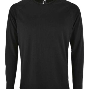 SOL'S Sporty Long Sleeve Performance T-Shirt | Black
