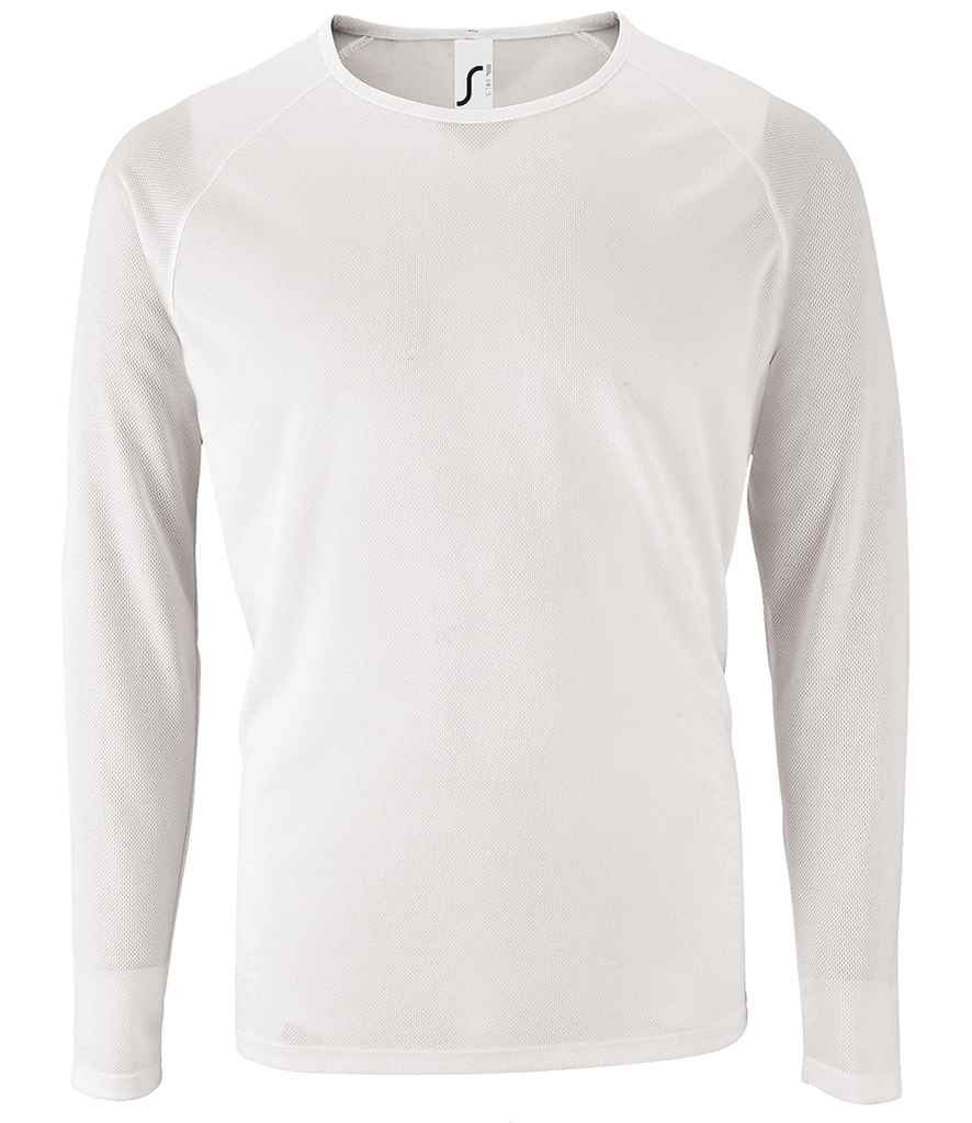 SOL'S Sporty Long Sleeve Performance T-Shirt | White - Image 2