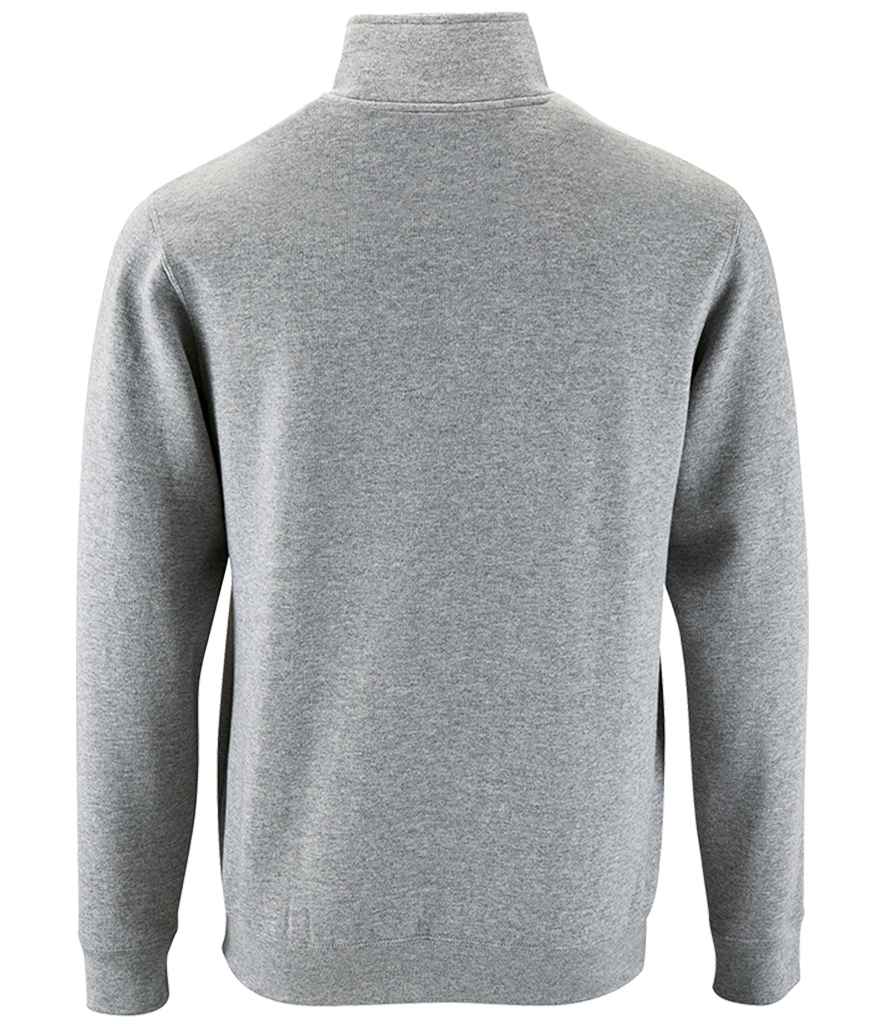 SOL'S Stan Contrast Zip Neck Sweatshirt | Grey Marl - Image 2