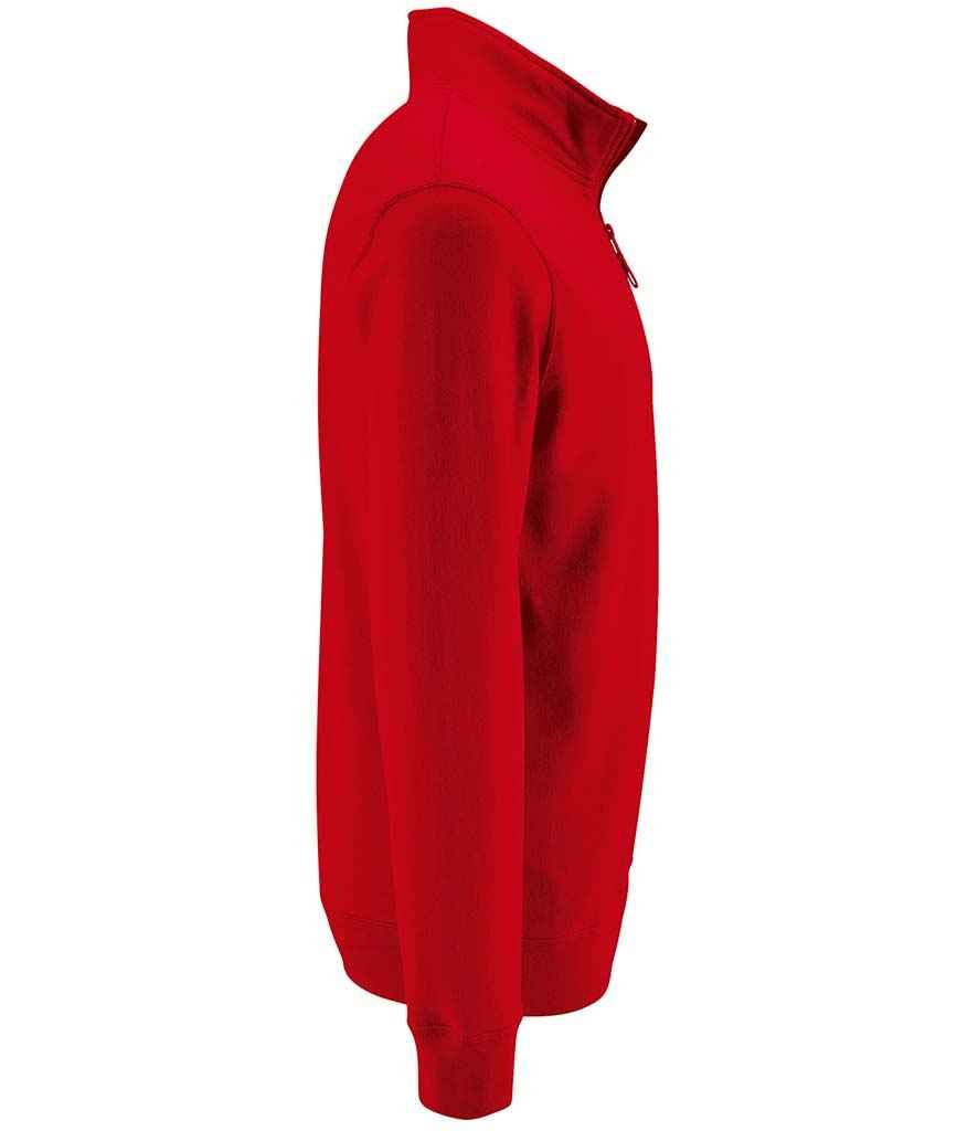SOL'S Stan Contrast Zip Neck Sweatshirt | Red - Image 3
