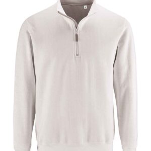 SOL'S Stan Contrast Zip Neck Sweatshirt | White