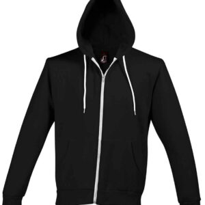 SOL'S Unisex Silver Hooded Jacket | Black