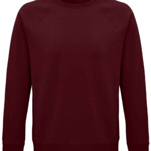 SOL'S Unisex Space Organic Raglan Sweatshirt | Burgundy