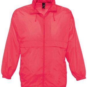 SOL'S Unisex Surf Windbreaker Jacket | Neon Coral