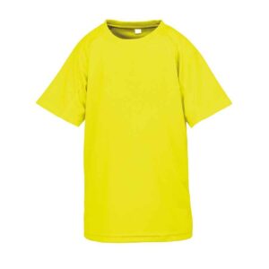 Spiro Kids Impact Performance Aircool T-Shirt | Flo Yellow