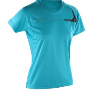 Spiro Ladies Dash Training Shirt | Aqua/Grey