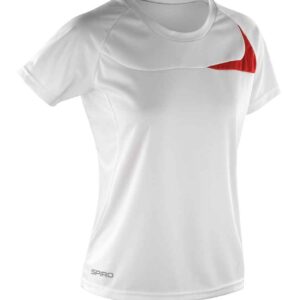 Spiro Ladies Dash Training Shirt | White/Red