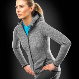 Spiro Ladies Micro Fleece Hoodie | Grey/Black