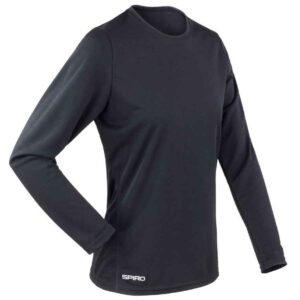 Spiro Ladies Performance Long Sleeve T-Shirt | Black