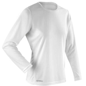 Spiro Ladies Performance Long Sleeve T-Shirt | White