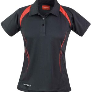 Spiro Ladies Team Spirit Polo Shirt | Black/Red