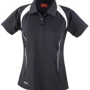 Spiro Ladies Team Spirit Polo Shirt | Black/White
