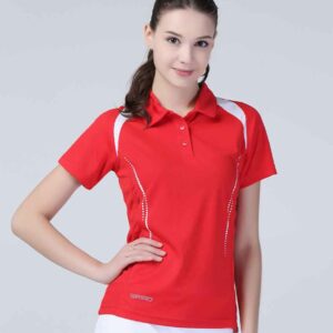 Spiro Ladies Team Spirit Polo Shirt | Red/White