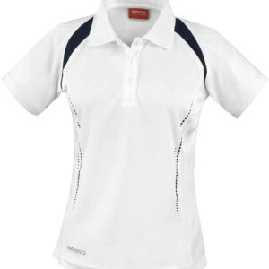 Spiro Ladies Team Spirit Polo Shirt | White/Navy
