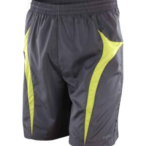 Spiro Micro-Lite Mesh Lined Team Shorts | Grey/Lime Green